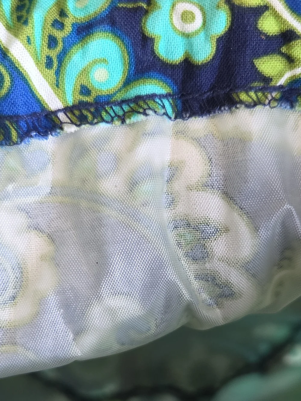 Vera Bradley Navy Green Paisley Drawstring Lined Cosmetic Pouch Swimsuit Tote
